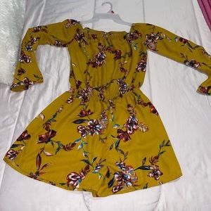 Yellow romper with flowers
